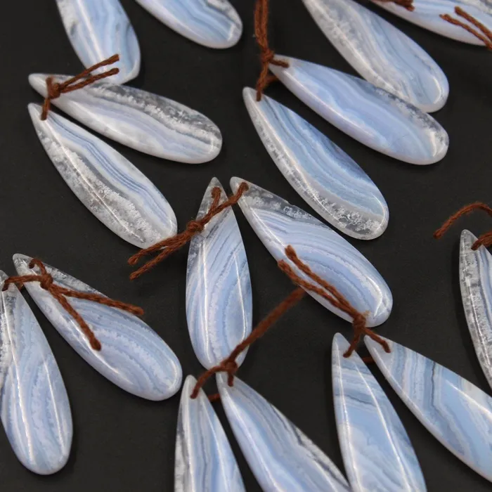 Intrinsic Trading Drilled Natural Blue Lace Agate Earring Pair Gemstone Earring Cabochon Cab Pair Long Teardrop Matched Icy Crystal Texture Bead Real Gemstone Earrings Intrinsic Trading Drilled Natural Blue Lace Agate Earring Pair Gemstone Earring Cabochon Cab Pair Long Teardrop Matched Icy Crystal Texture Bead Real Gemstone Earrings
