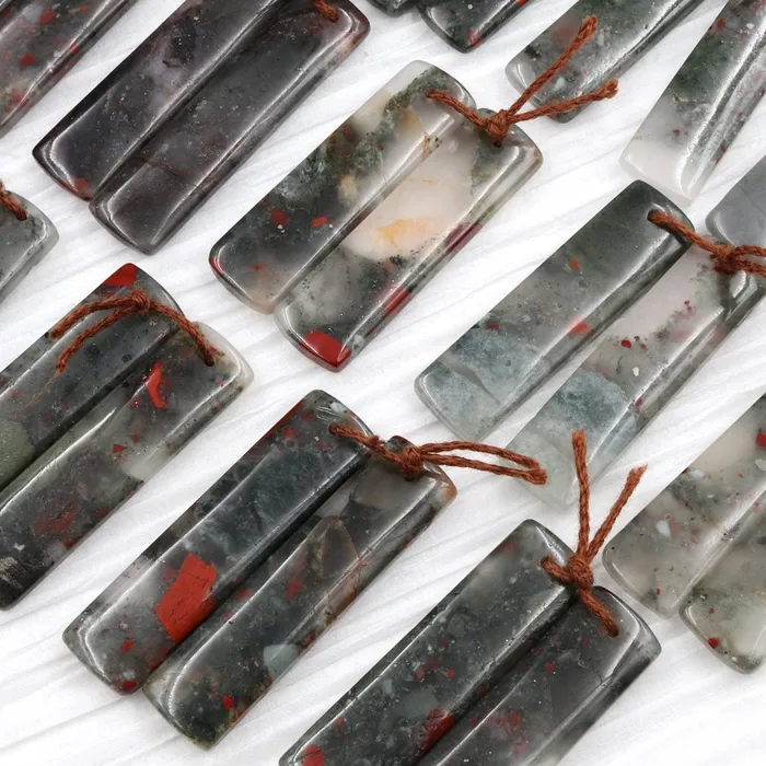Intrinsic Trading Earrings Drilled Gemstone Earring Pair Natural African Bloodstone Matched Pair Long Rectangle Earring Beads Intrinsic Trading Earrings Drilled Gemstone Earring Pair Natural African Bloodstone Matched Pair Long Rectangle Earring Beads