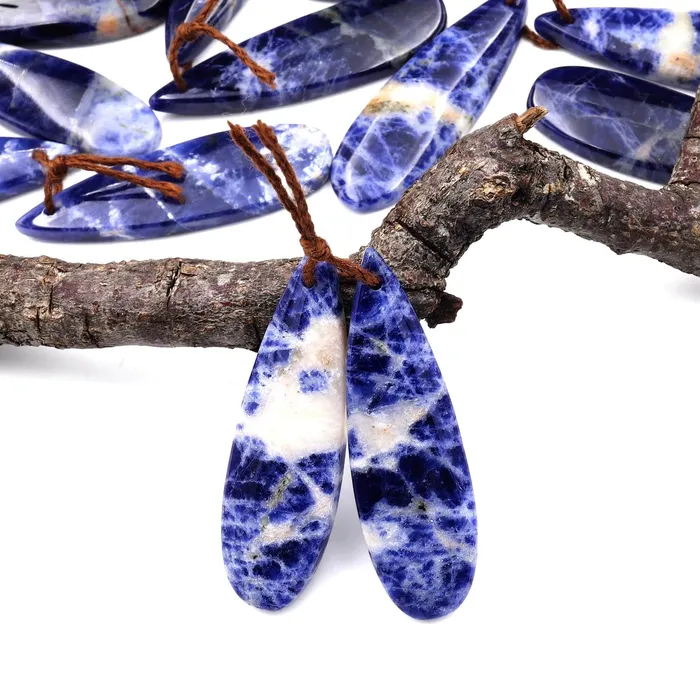 Intrinsic Trading Natural Blue Sodalite Teardrop Earring Pair Drilled Matched Stone Beads A2 Earrings Intrinsic Trading Natural Blue Sodalite Teardrop Earring Pair Drilled Matched Stone Beads A2 Earrings
