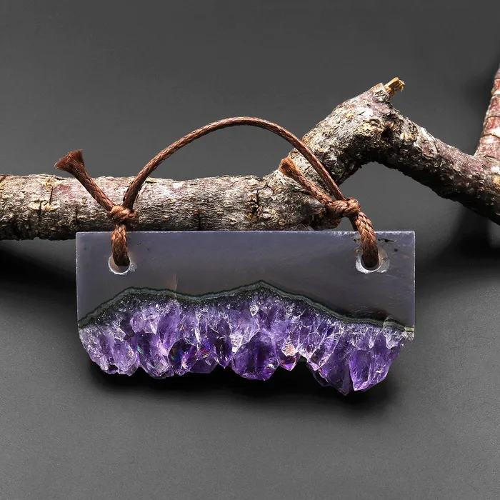 Intrinsic Trading Necklaces 2 Hole Pendant Green Ocean Wave Natural Purple Amethyst Smoky Quartz Crystal Stalactite Pendant Long Rectangle Gemstone Focal Bead A1 Intrinsic Trading Necklaces 2 Hole Pendant Green Ocean Wave Natural Purple Amethyst Smoky Quartz Crystal Stalactite Pendant Long Rectangle Gemstone Focal Bead A1