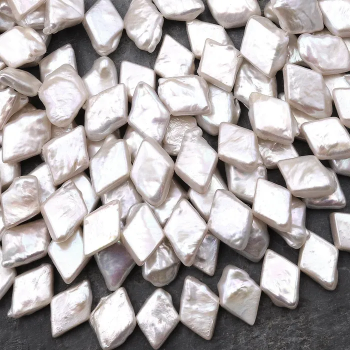 Intrinsic Trading Necklaces Cener Drilled White Diamond Shaped Pearl Real Genuine Natural Freshwater Pearl 16 Strand Intrinsic Trading Necklaces Cener Drilled White Diamond Shaped Pearl Real Genuine Natural Freshwater Pearl 16 Strand