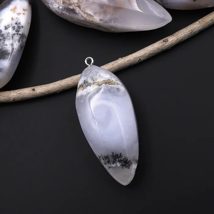 Intrinsic Trading Necklaces Natural Angel Chalcedony Pendant Teardrop Pendulum