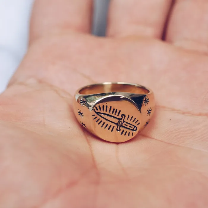 KILL ME SOFTLY RING LARGE BRASS Jess Zabala Jewelry Rings