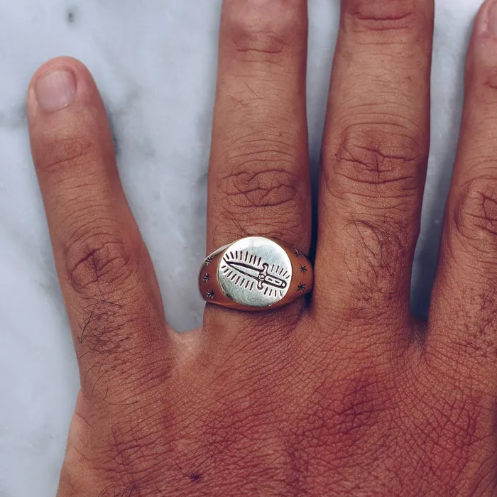 KILL ME SOFTLY RING LARGE BRASS Jess Zabala Jewelry Rings
