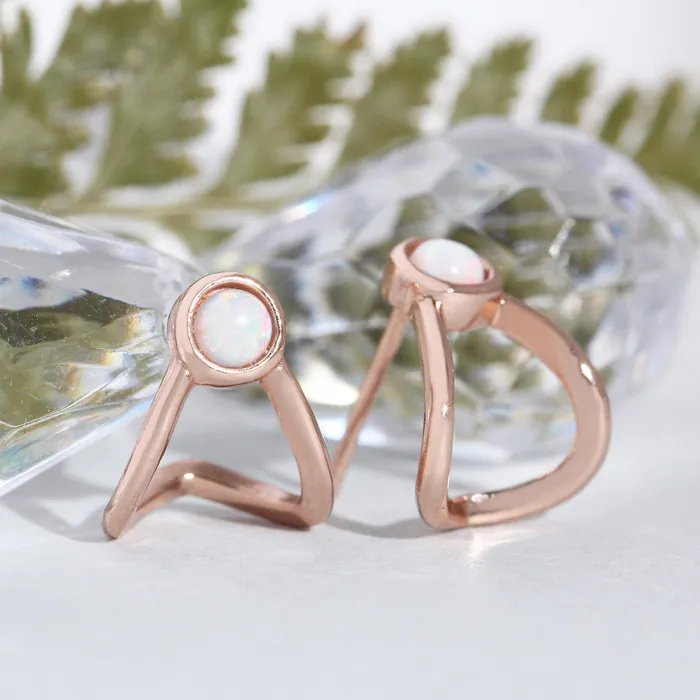 LOULOUROSE Earrings Opal Huggie Earrings