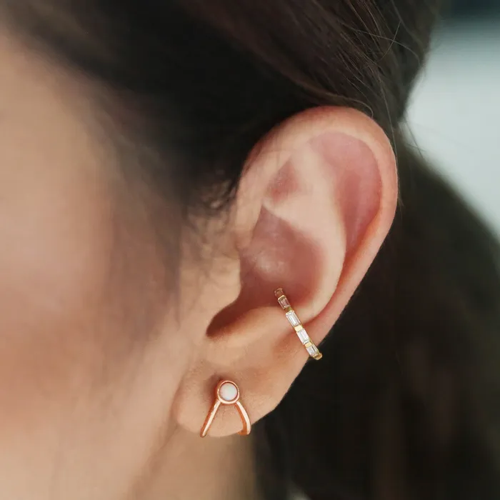 LOULOUROSE Earrings Opal Huggie Earrings