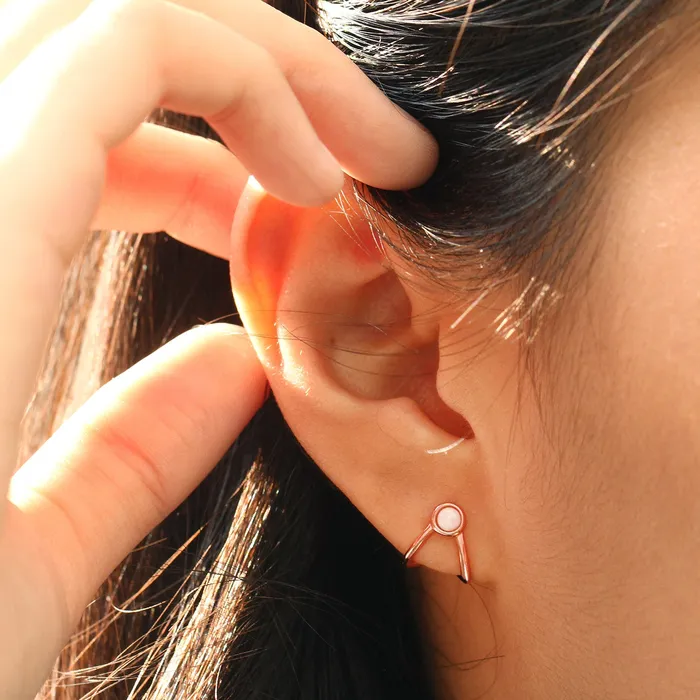 LOULOUROSE Earrings Opal Huggie Earrings