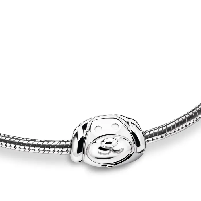 LoveUrns Treasure Bracelets Dog Rhodium Plated Sterling Silver Cremation Bracelet Bead