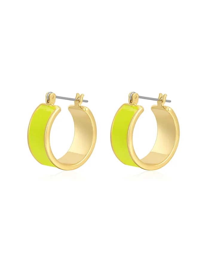 Luv Aj PreStyled Sets Positano Hoops Neon Yellow Gold