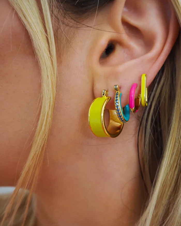 Luv Aj PreStyled Sets Positano Hoops Neon Yellow Gold Luv Aj PreStyled Sets Positano Hoops Neon Yellow Gold
