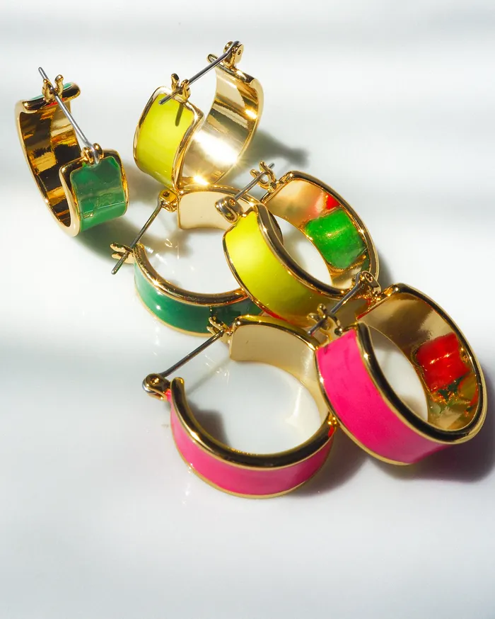 Luv Aj PreStyled Sets Positano Hoops Neon Yellow Gold Luv Aj PreStyled Sets Positano Hoops Neon Yellow Gold