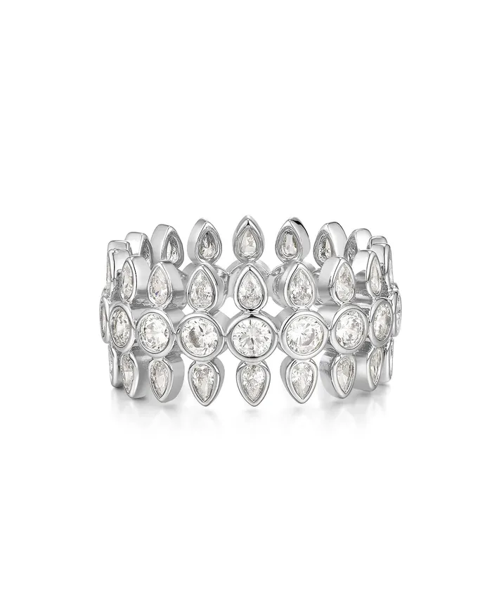 Luv Aj Rings Florette Band Silver