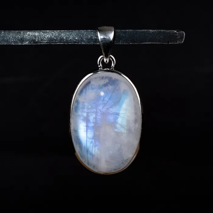 Moonstone Pendant 1228 g 42x22mm 925 Silver InnerVision Crystals Necklaces