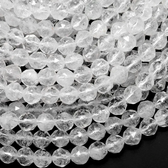 Natural Rock Quartz Beads 6mm Double Hearted Star Cut 155 Strand Intrinsic Trading Earrings Natural Rock Quartz Beads 6mm Double Hearted Star Cut 155 Strand Intrinsic Trading Earrings