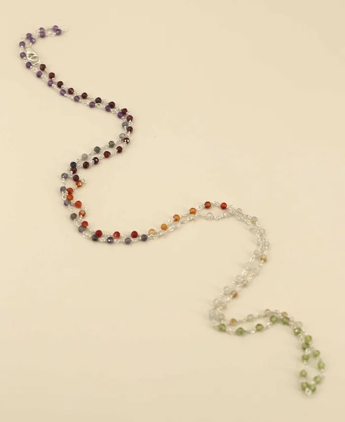 Necklaces 7 Gemstone Chakra Chain Necklace Buddha Groove