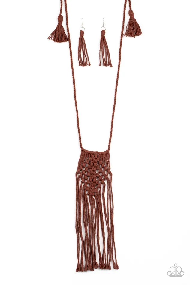 Necklaces All Eyes On U Jewelry Paparazzi Accessories Macrame Mantra Brown Paparazzi Necklace Necklaces All Eyes On U Jewelry Paparazzi Accessories Macrame Mantra Brown Paparazzi Necklace