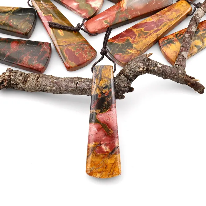 Necklaces Intrinsic Trading Natural Red Creek Jasper Pendant Side Drilled Long Trapezoid Pendant Aka Multicolor Picasso Jasper Cherry Creek Jasper Bead A4 Necklaces Intrinsic Trading Natural Red Creek Jasper Pendant Side Drilled Long Trapezoid Pendant Aka Multicolor Picasso Jasper Cherry Creek Jasper Bead A4