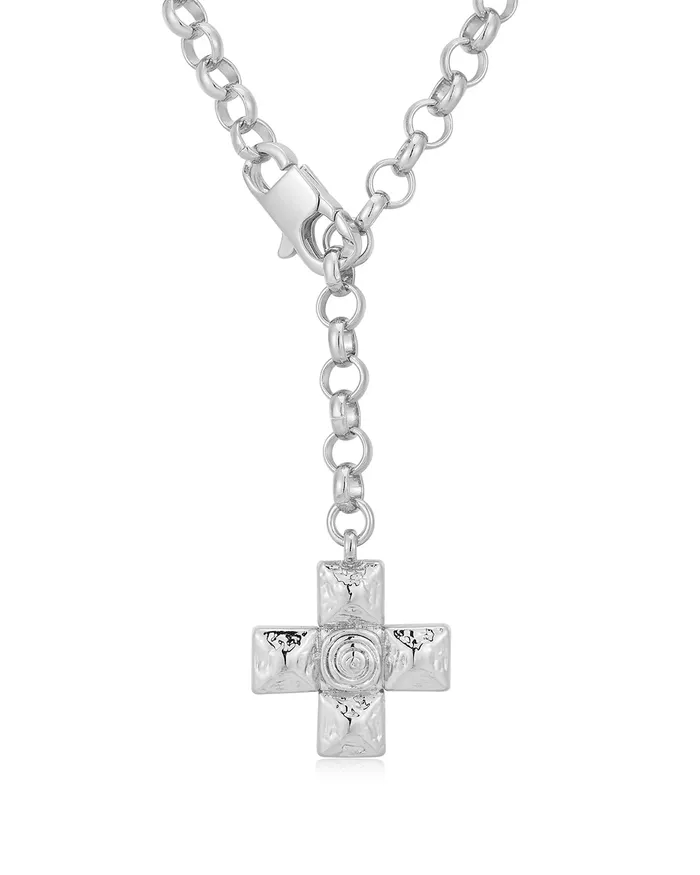 Necklaces Molten Cross Pendant Necklace Silver Luv Aj
