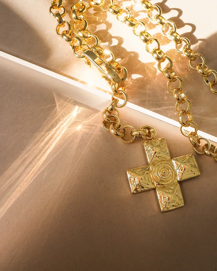 Necklaces Molten Cross Pendant Necklace Silver Luv Aj Necklaces Molten Cross Pendant Necklace Silver Luv Aj