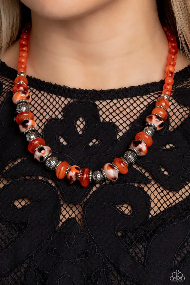 Necklaces Warped Whimsicality Orange Paparazzi Necklace All Eyes On U Jewelry Paparazzi Accessories