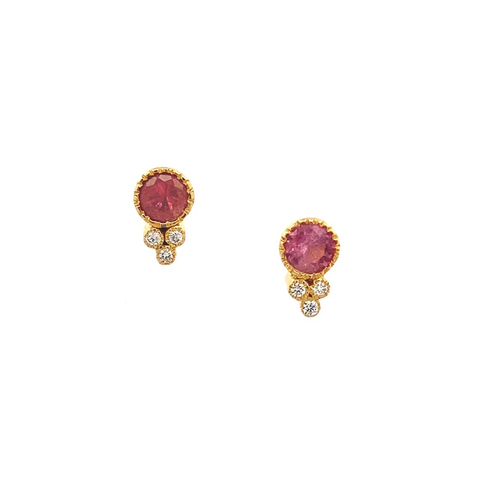 PreStyled Sets Q Evon 14k Gold Tourmaline and Diamond Studs