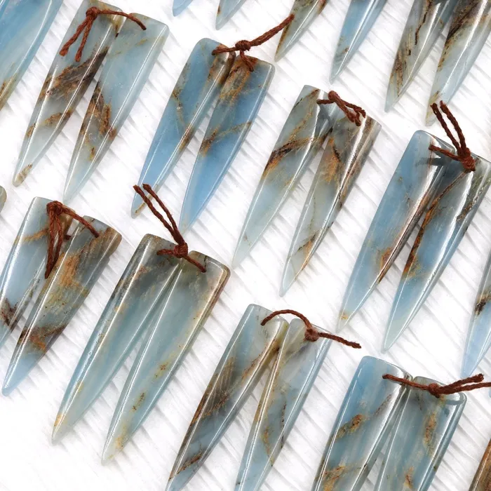 Rare Natural Blue Calcite Earring Pairs Cabochon Cab Creative Dagger Long Triangle Shape Drilled Matched Dagger Earrings Bead Pairs Intrinsic Trading Earrings Rare Natural Blue Calcite Earring Pairs Cabochon Cab Creative Dagger Long Triangle Shape Drilled Matched Dagger Earrings Bead Pairs Intrinsic Trading Earrings