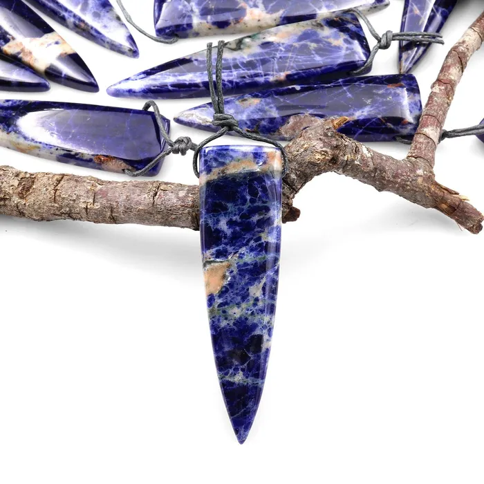 Rare Natural Orange Sodalite Pendant Long Triangle Dagger Side Drilled Focal Bead A5 Intrinsic Trading Necklaces Rare Natural Orange Sodalite Pendant Long Triangle Dagger Side Drilled Focal Bead A5 Intrinsic Trading Necklaces