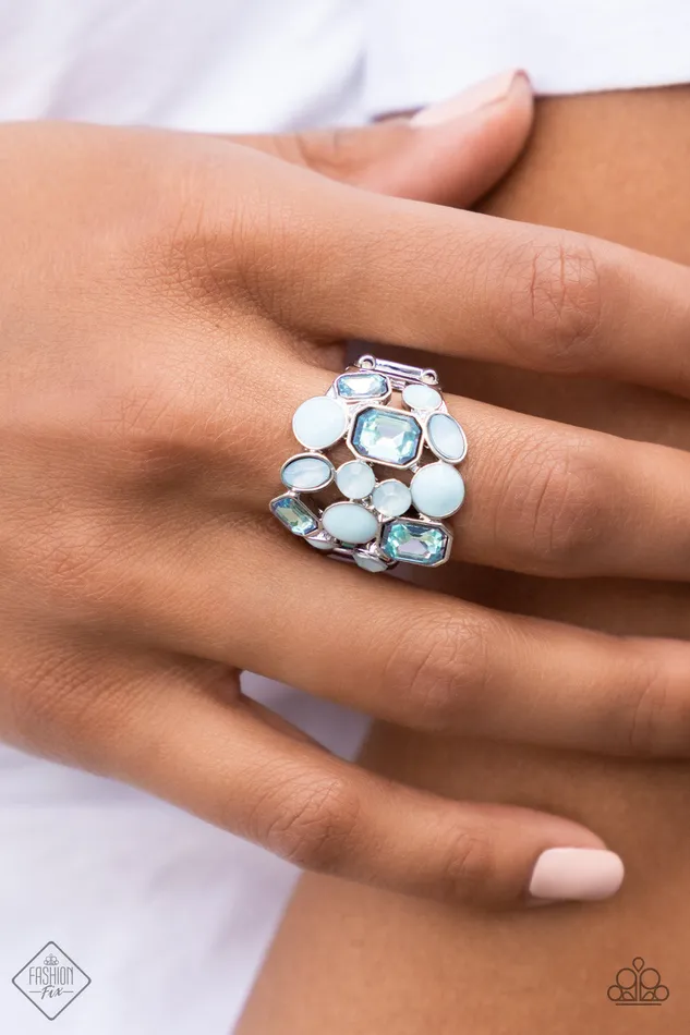 Rings All Eyes On U Jewelry Paparazzi Accessories Multichromatic Meditation Blue Paparazzi Ring