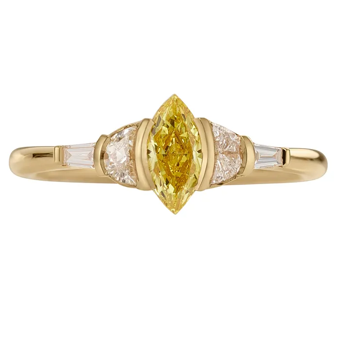 Rings ARTEMER Callisto OOAK Fancy Yellow Marquise Diamond Ring