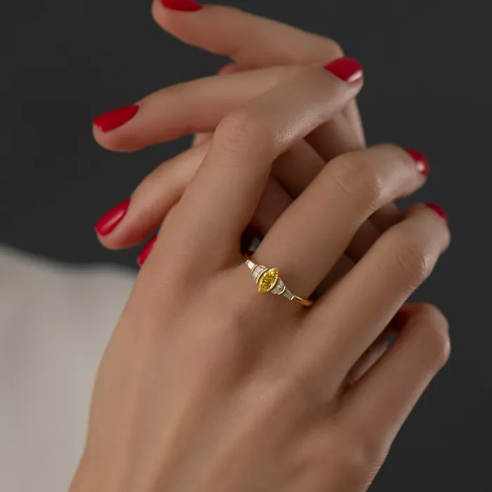 Rings ARTEMER Callisto OOAK Fancy Yellow Marquise Diamond Ring