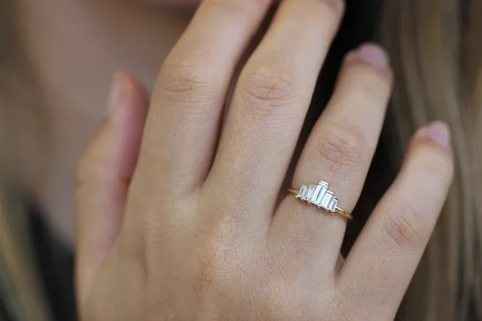 Rings Baguette Engagement Ring Art Deco Engagement Ring ARTEMER
