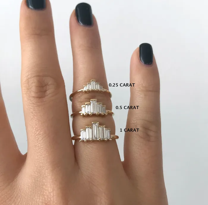 Rings Baguette Engagement Ring Art Deco Engagement Ring ARTEMER