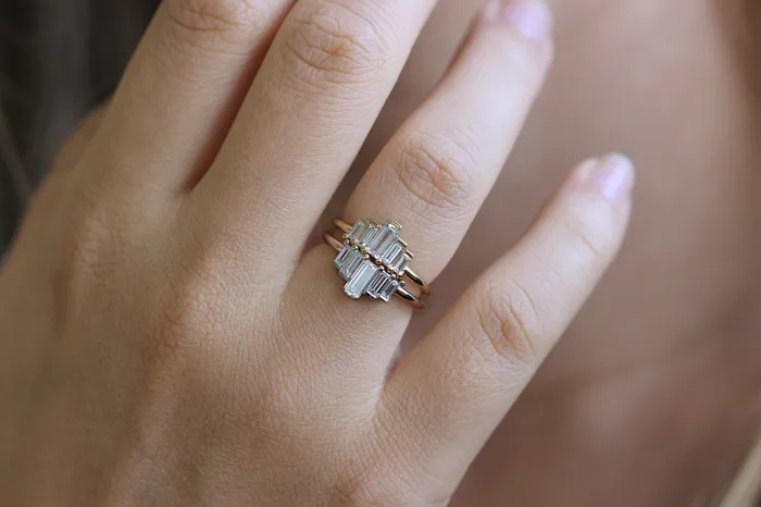 Rings Baguette Engagement Ring Art Deco Engagement Ring ARTEMER