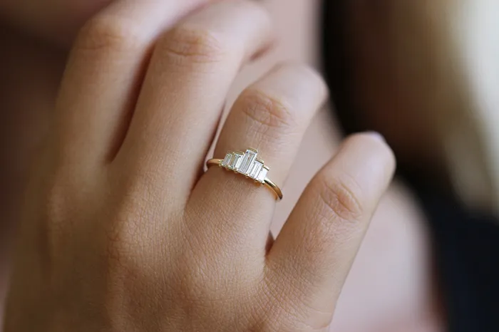 Rings Baguette Engagement Ring Art Deco Engagement Ring ARTEMER