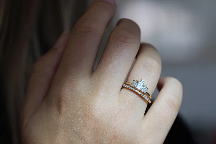 Rings Baguette Engagement Ring Art Deco Engagement Ring ARTEMER