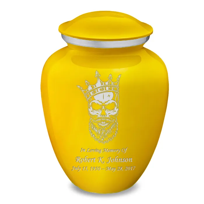 Rings GetUrns Adult Embrace Yellow Skull Cremation Urn