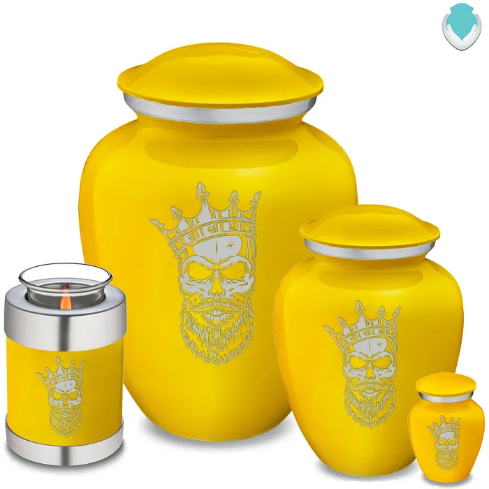 Rings GetUrns Adult Embrace Yellow Skull Cremation Urn