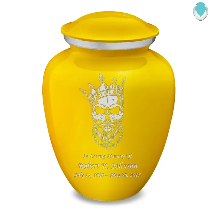 Rings GetUrns Adult Embrace Yellow Skull Cremation Urn