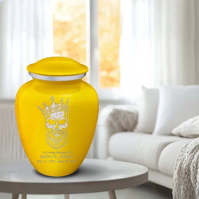 Rings GetUrns Adult Embrace Yellow Skull Cremation Urn