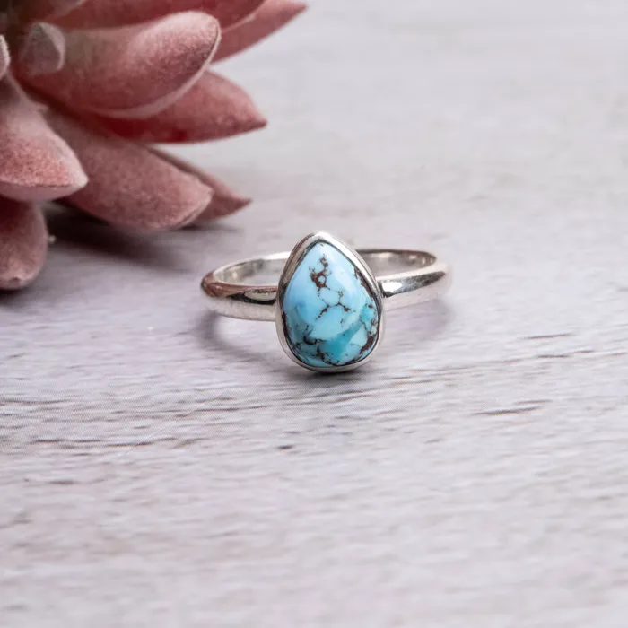 Rings Golden Hill Turquoise Ring 10x7mm Size 7 925 Silver InnerVision Crystals