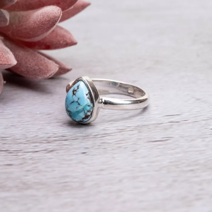 Rings Golden Hill Turquoise Ring 10x7mm Size 7 925 Silver InnerVision Crystals