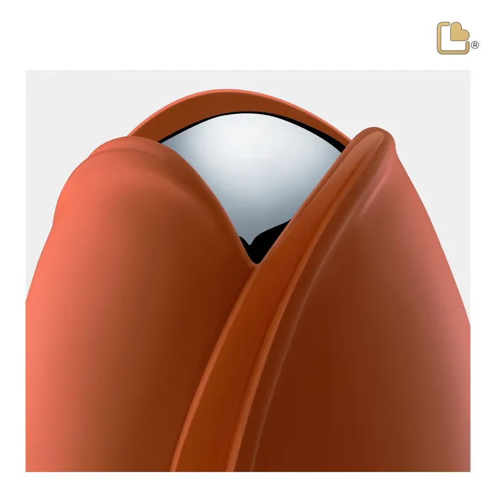 Rings LoveUrns Tulip Standard Adult Urn Orange Polished Silver