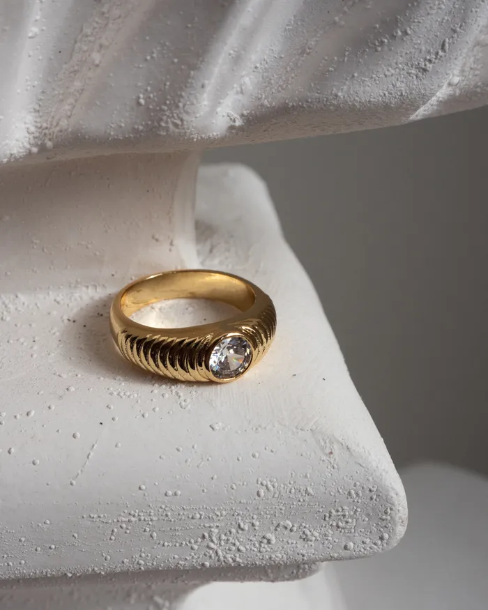 Rings Luv Aj Round Ridged Pyramid Cigar Ring Silver Rings Luv Aj Round Ridged Pyramid Cigar Ring Silver