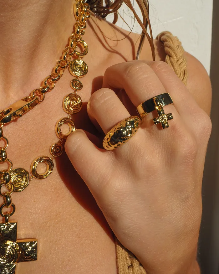 Rings Molten Signet Ring Silver Luv Aj Rings Molten Signet Ring Silver Luv Aj