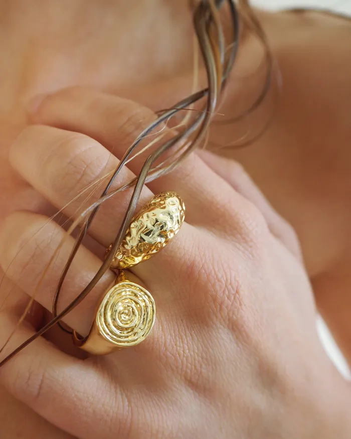 Rings Molten Signet Ring Silver Luv Aj Rings Molten Signet Ring Silver Luv Aj