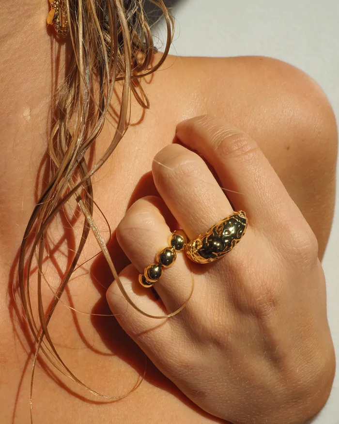 Rings Molten Signet Ring Silver Luv Aj Rings Molten Signet Ring Silver Luv Aj