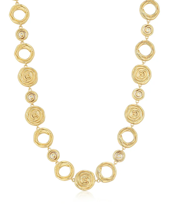 Rosette Coil Link Necklace Gold Luv Aj Necklaces