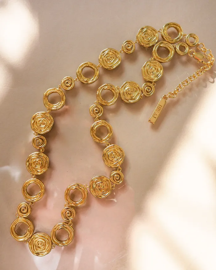 Rosette Coil Link Necklace Gold Luv Aj Necklaces Rosette Coil Link Necklace Gold Luv Aj Necklaces