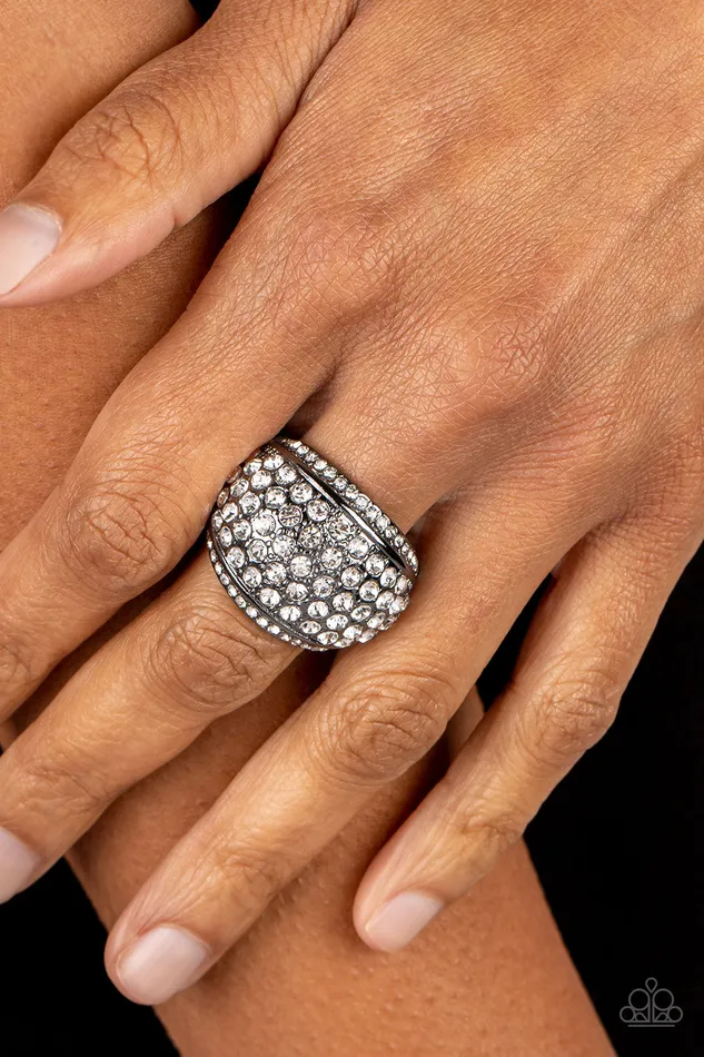 Running OFF SPARKLE Black Paparazzi Ring All Eyes On U Jewelry Paparazzi Accessories Rings