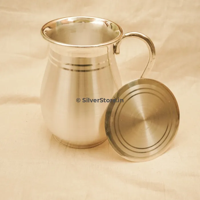 silversrorein Rings Pure Silver Jug with Lid 990 BIS Hallmarked